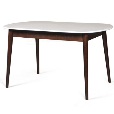 Стол Эней 130(160)x80 (белый + тёмный дуб) раздвижной