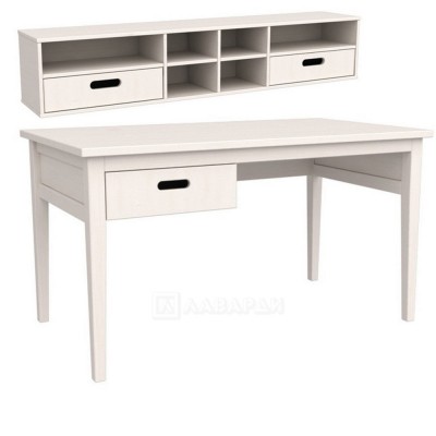 Стол письменный Сиело 77327+77328 с надстройкой (белый)